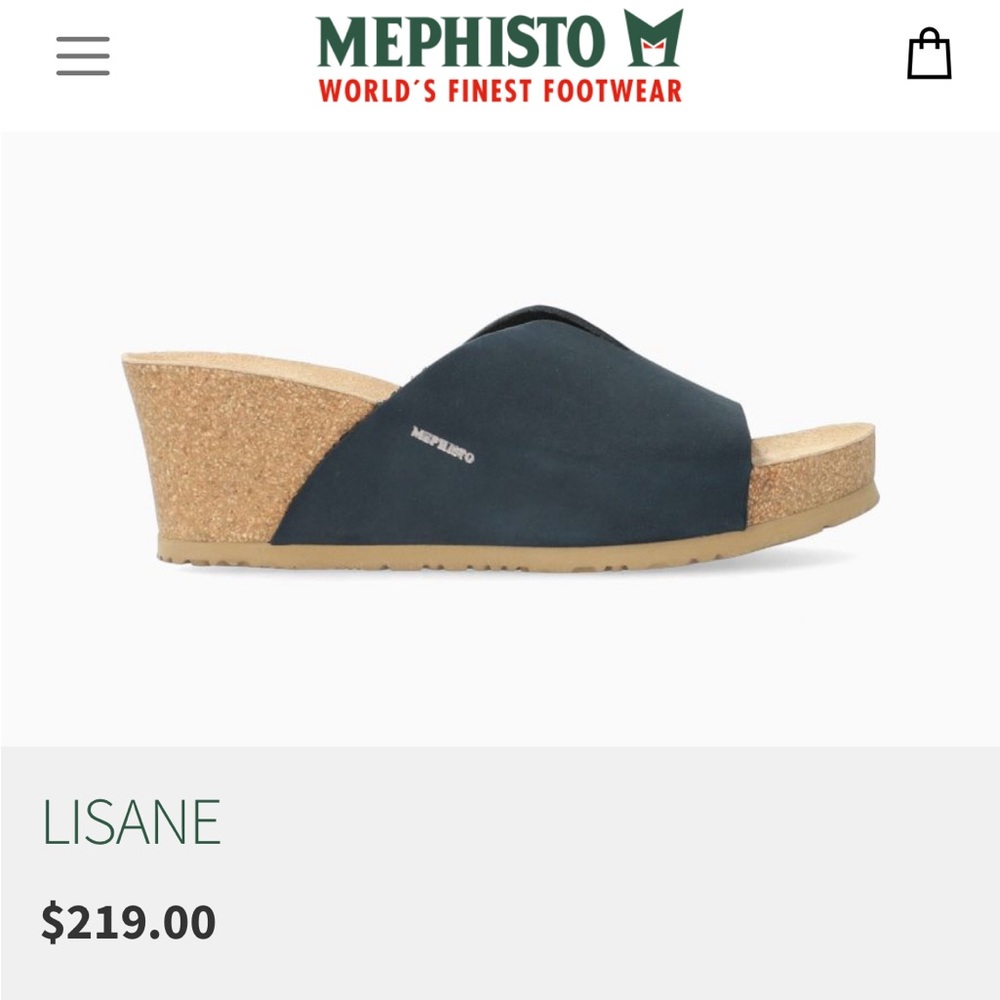 Navy Genuine Leather Air Relax Mephisto wedges